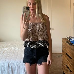 Planet Blue Strapless Top